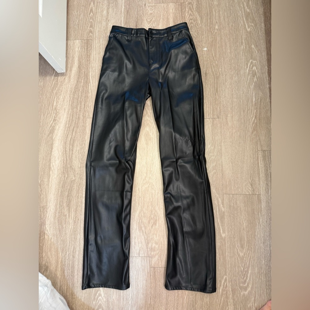 ASOS Black Faux Leather Pants TALL